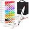 51 Colors Alcohol Brush Markers, Dual Tip (Brush & Chisel) Art Markers Permanent Sketch Markers for Adults Kids Coloring Artist Sketching Illustration Drawing Calligraphy, Bonus 1 Blender